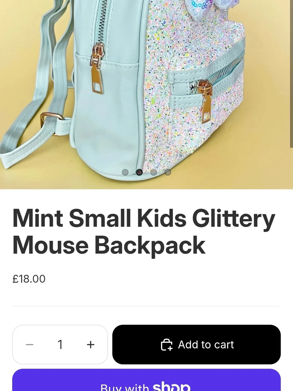 Kids Mint Sparkle Bow Backpack - Cute Sequin Accent